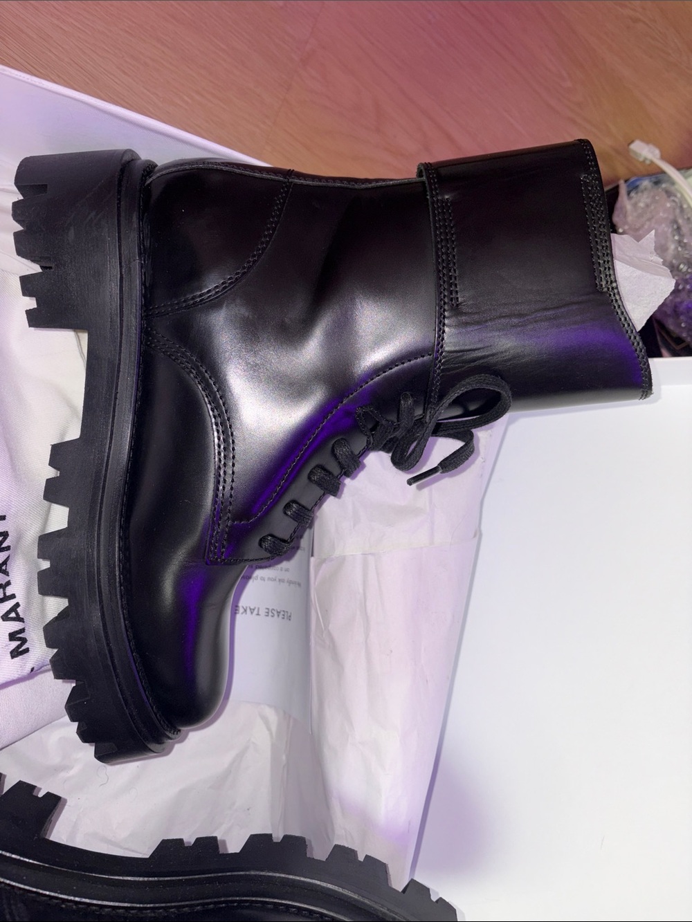 Isabel Marant cimky leather maxi chunky boots - Picture 4 of 11